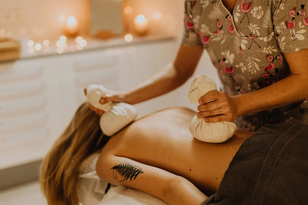 A picture of a person enjoying a treatment